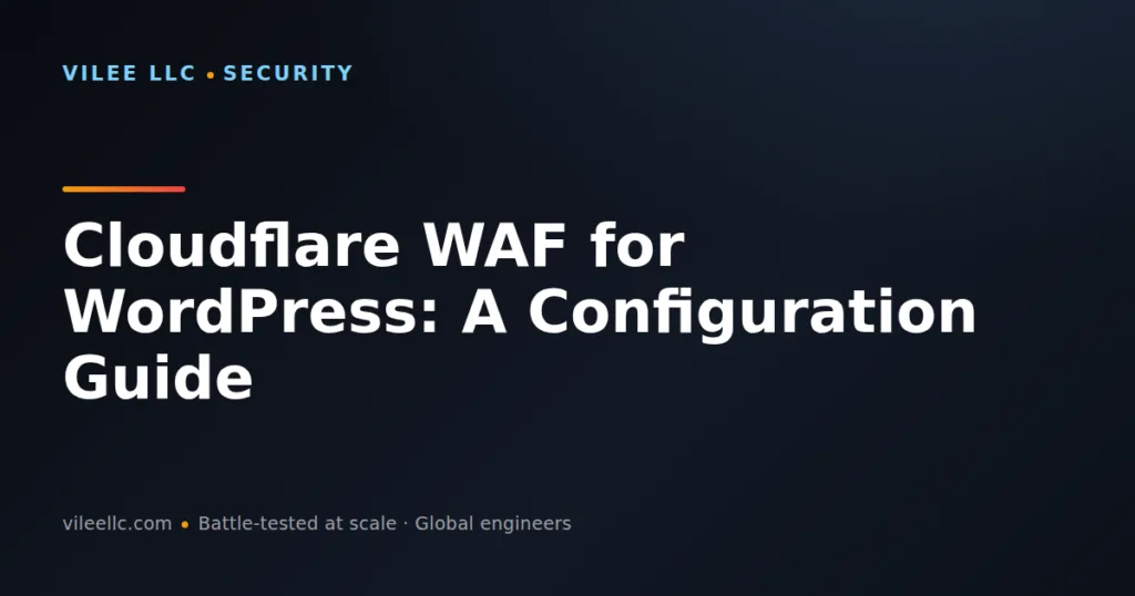 Cloudflare WAF for WordPress: A Configuration Guide