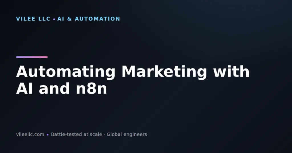 Automating Marketing with AI and n8n: Workflow Automation for Modern Ecommerce