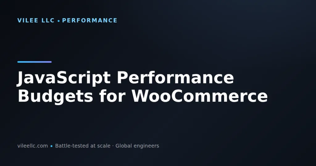 JavaScript Performance Budgets for WooCommerce: Controlling Main-Thread Bloat