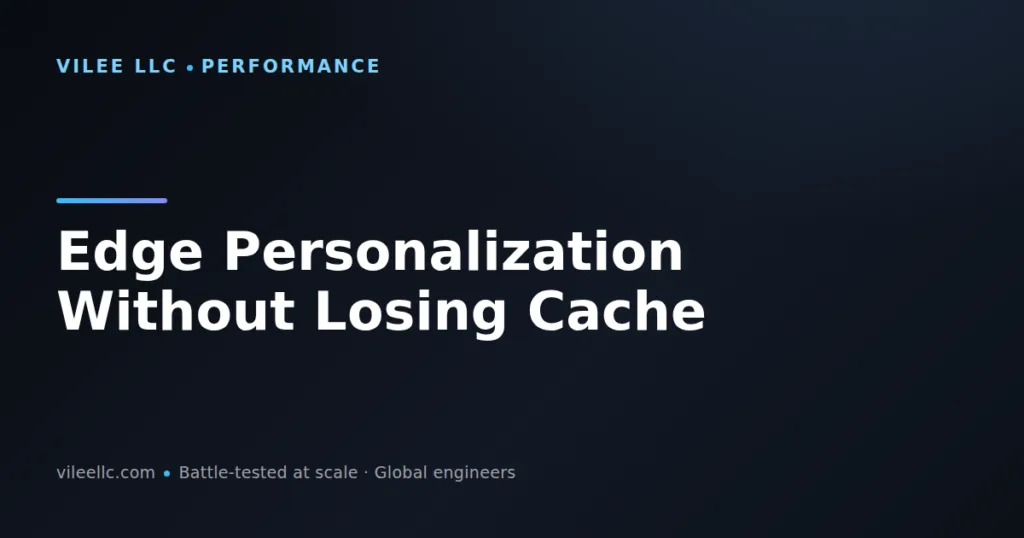 Edge Personalization Without Losing Cache: Balance Speed with Custom User Experiences