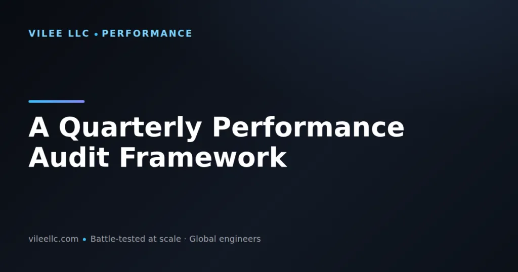 A Quarterly Performance Audit Framework for E-Commerce